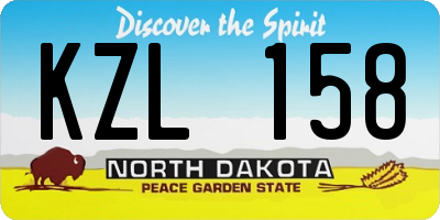 ND license plate KZL158