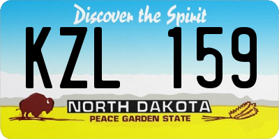 ND license plate KZL159