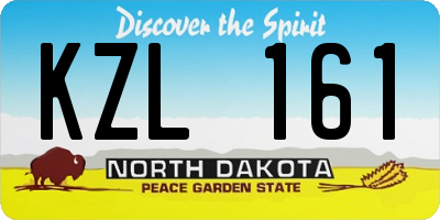 ND license plate KZL161