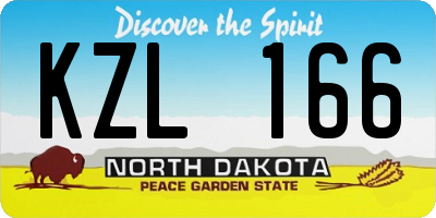 ND license plate KZL166