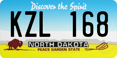 ND license plate KZL168