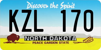 ND license plate KZL170