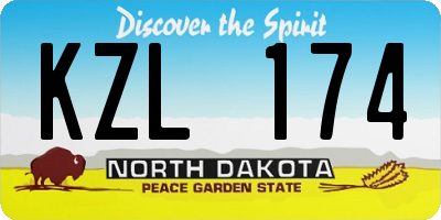 ND license plate KZL174