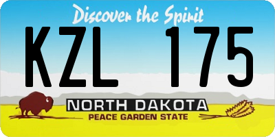 ND license plate KZL175