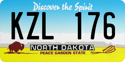 ND license plate KZL176