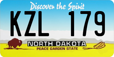 ND license plate KZL179