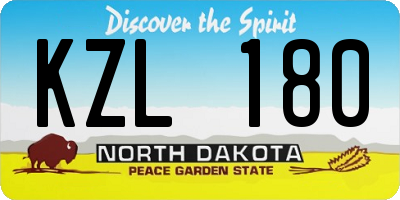 ND license plate KZL180