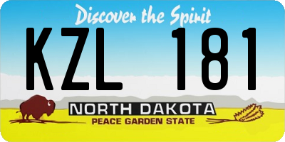 ND license plate KZL181