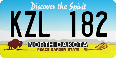 ND license plate KZL182