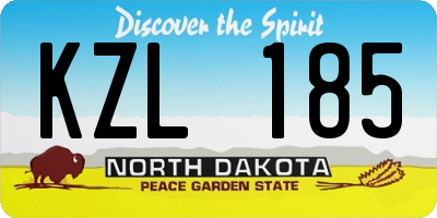 ND license plate KZL185