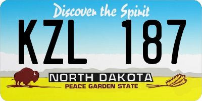 ND license plate KZL187