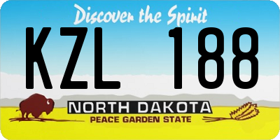 ND license plate KZL188