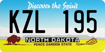 ND license plate KZL195