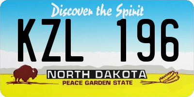 ND license plate KZL196