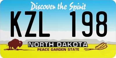 ND license plate KZL198