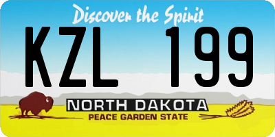ND license plate KZL199