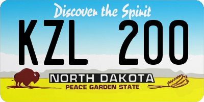 ND license plate KZL200