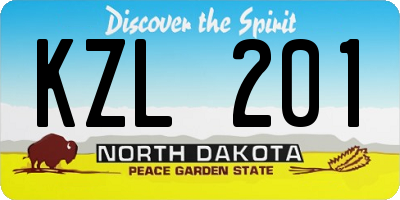 ND license plate KZL201