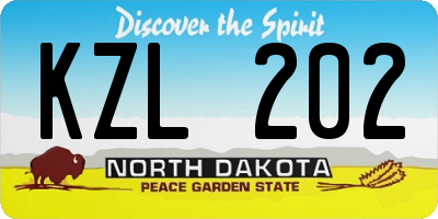 ND license plate KZL202