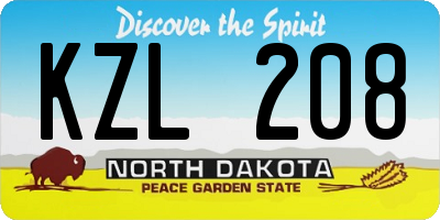 ND license plate KZL208