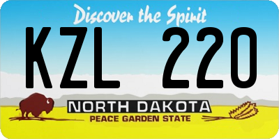 ND license plate KZL220