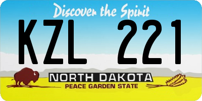 ND license plate KZL221