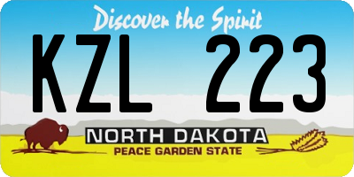 ND license plate KZL223