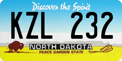 ND license plate KZL232