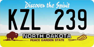 ND license plate KZL239