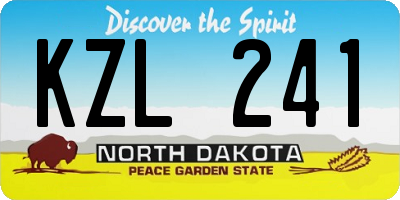 ND license plate KZL241