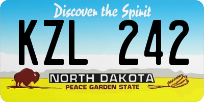 ND license plate KZL242