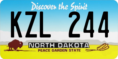 ND license plate KZL244