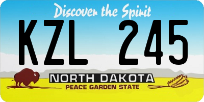 ND license plate KZL245