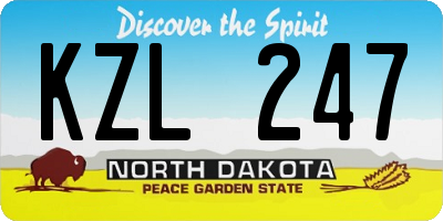 ND license plate KZL247