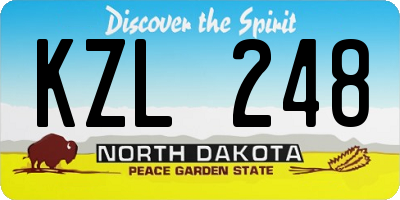 ND license plate KZL248