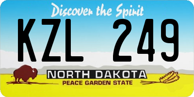 ND license plate KZL249