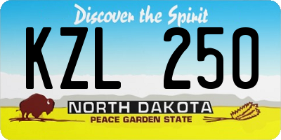 ND license plate KZL250