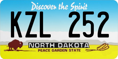 ND license plate KZL252