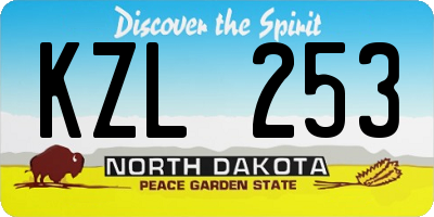 ND license plate KZL253