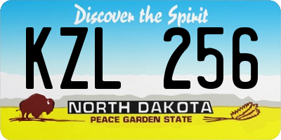 ND license plate KZL256