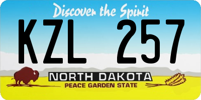 ND license plate KZL257