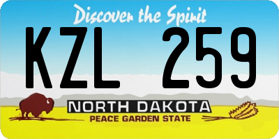 ND license plate KZL259