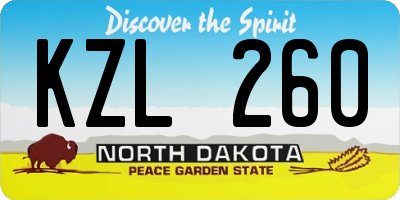 ND license plate KZL260
