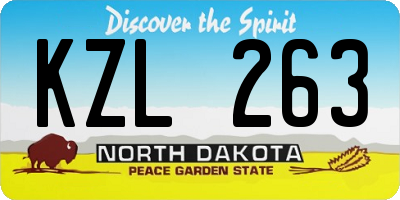 ND license plate KZL263