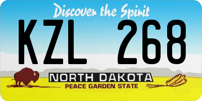ND license plate KZL268