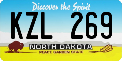 ND license plate KZL269