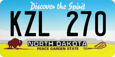 ND license plate KZL270