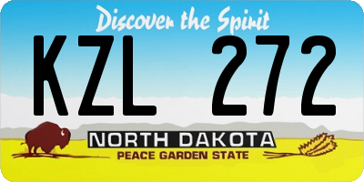 ND license plate KZL272