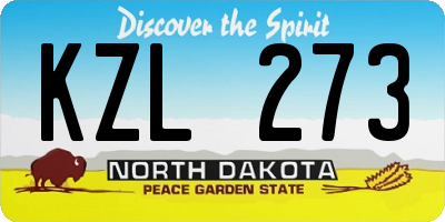 ND license plate KZL273