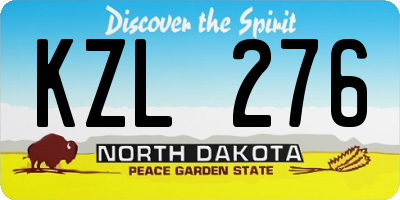 ND license plate KZL276